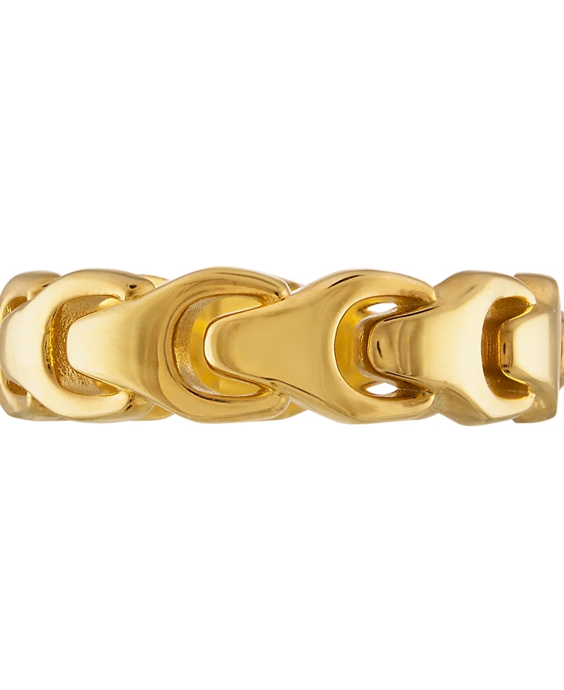 Bulova Men's Link Ring 14k Gold-Plated Sterling Silver