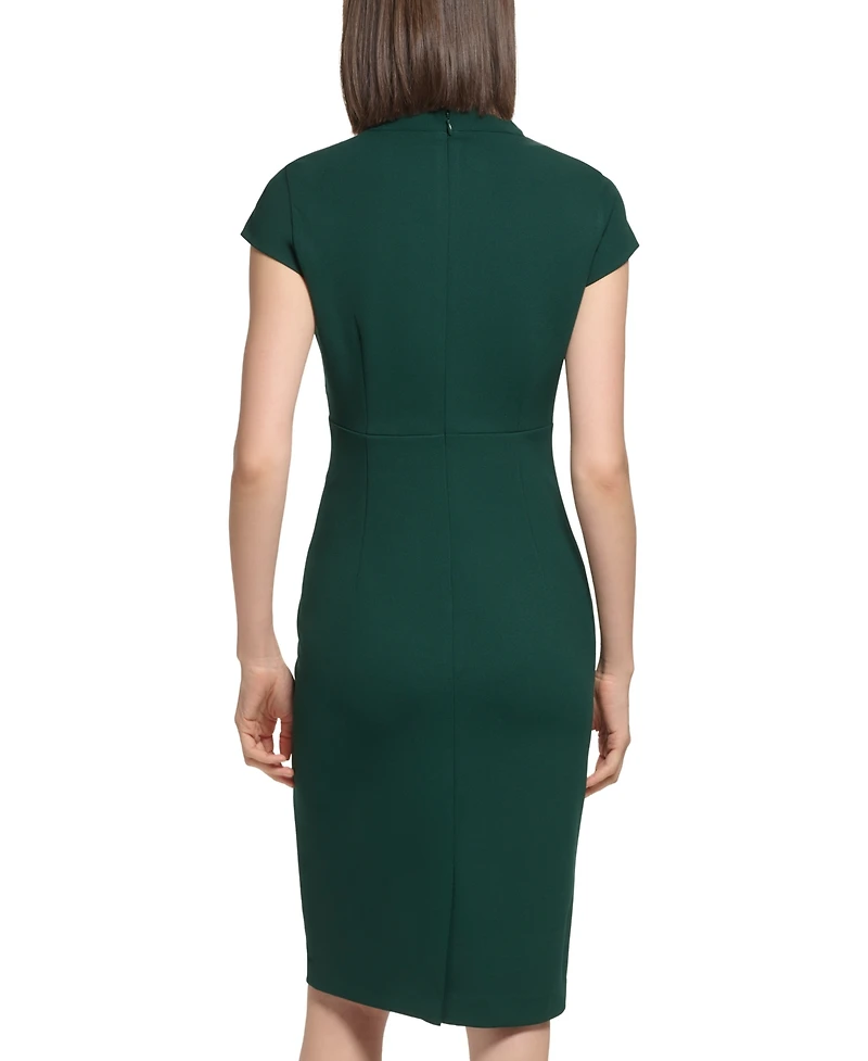 Calvin Klein Women's V-Neck Cap Sleeve Sheath Dress