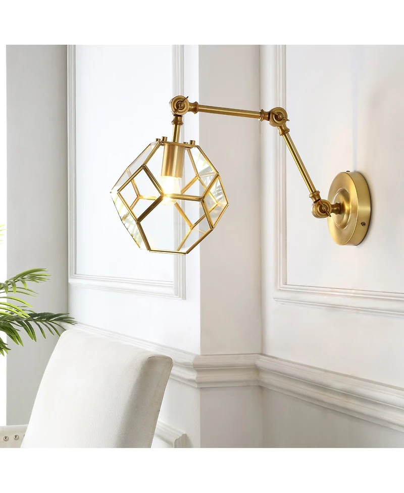 Honeycomb 7.5" 1-Light Modern Contemporary Arm-Adjustable Iron, Glass Led Sconce