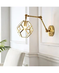 Honeycomb 7.5" 1-Light Modern Contemporary Arm-Adjustable Iron, Glass Led Sconce