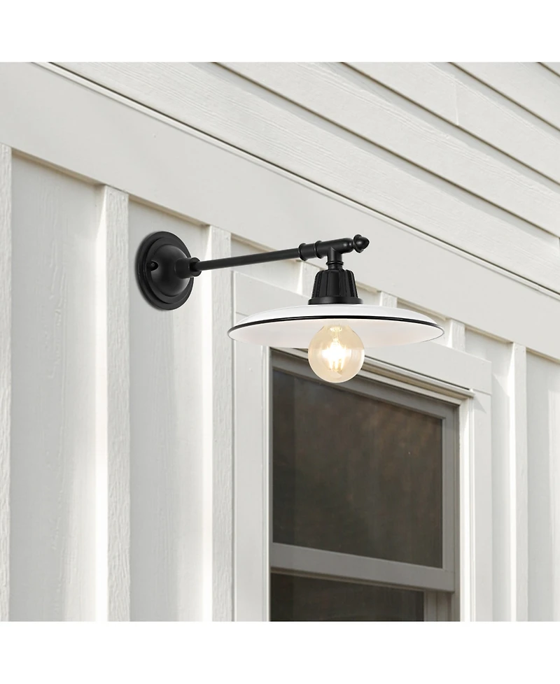 Bonner 12" 1-Light Farmhouse Industrial Indoor, Outdoor Iron Led Victorian Arm Sconce
