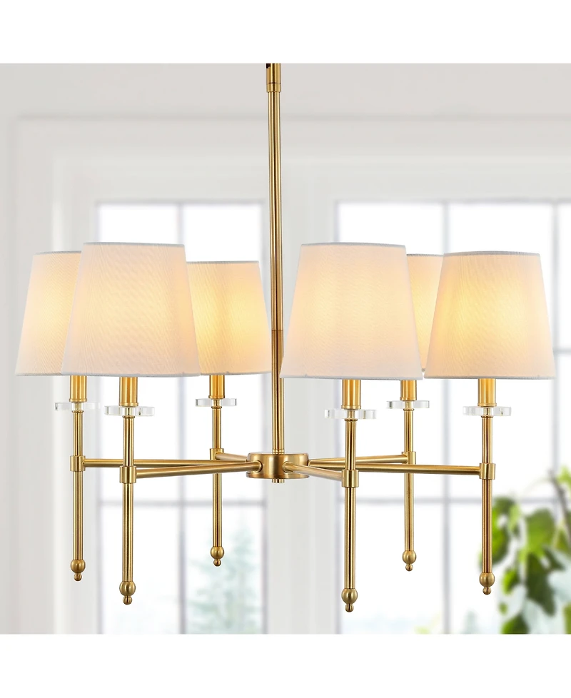 Cillian 27" 6-Light Mid-Century Modern Iron Led Chandelier