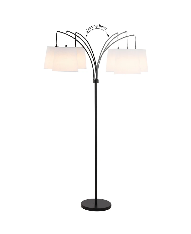 Sylva 72.5" 3-Light Mid-Century Modern Head-Adjustable Iron Led Arc Floor Lamp