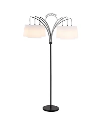 Sylva 72.5" 3-Light Mid-Century Modern Head-Adjustable Iron Led Arc Floor Lamp