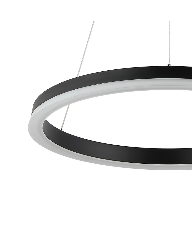 Baxter 23.5" 1-Light Modern Contemporary Aluminum Integrated Led Hoop Pendant
