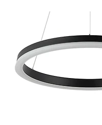 Baxter 23.5" 1-Light Modern Contemporary Aluminum Integrated Led Hoop Pendant