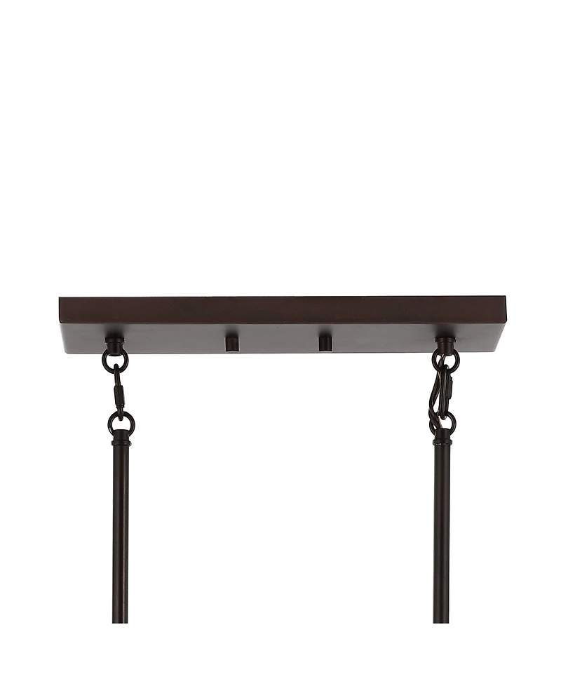 Abbott 34" 4-Light Farmhouse Industrial Iron, Glass Linear Led Pendant