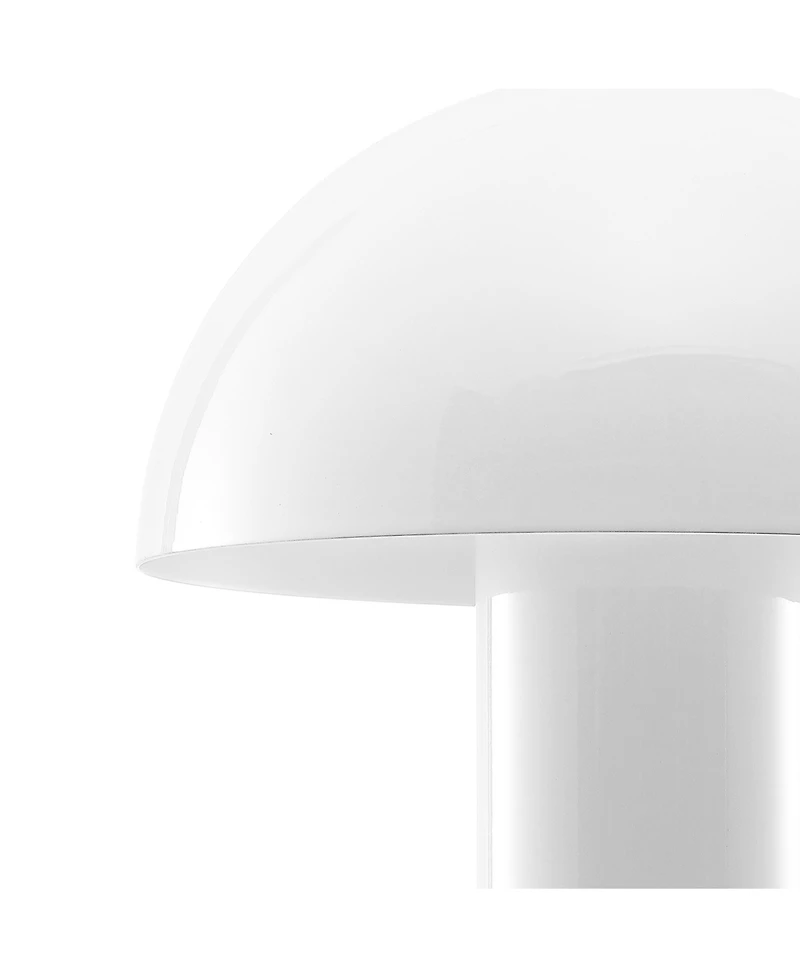 Boletus 10.75" Contemporary Bohemian Rechargeable, Cordless Iron Integrated Led Mushroom Table Lamp