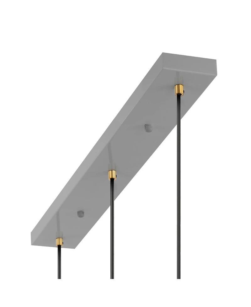 Apollo 33.5" 3-Light Mid-Century Modern Iron Adjustable Linear Led Pendant
