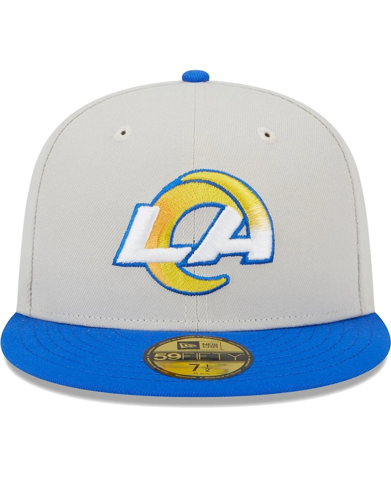 Men's New Era Khaki, Royal Los Angeles Rams Super Bowl Champions Patch 59FIFTY Fitted Hat
