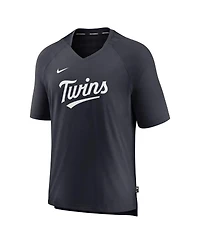 Men's Nike Minnesota Twins Navy Authentic Collection Pregame Raglan Performance V-Neck T-shirt