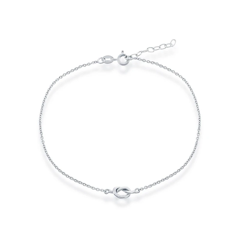 Simona Sterling Silver Love Knot Anklet