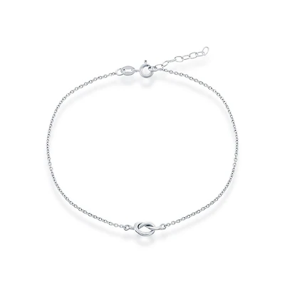 Simona Sterling Silver Love Knot Anklet