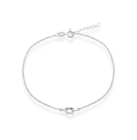Simona Sterling Silver Love Knot Anklet