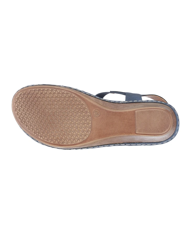Gc Shoes Women's Beck Flower Detail Wedge Sandals