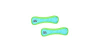 DuraForce Bone Tiger Blue-Green, 2-Pack, Durable Plush Squeaky Dog Toys