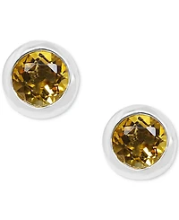 Citrine Bezel Stud Earrings (3/8 ct. t.w.) in Sterling Silver