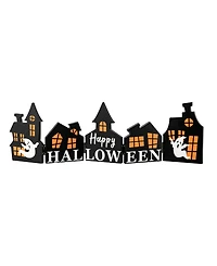 Glitzhome 24.75" L Halloween Wooden Hinged Haunted House Table Decor