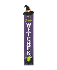 Glitzhome 48" H Halloween Wood Witch Hat Porch Decor