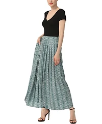 kimi + kai Women's Print Box Pleat Maxi Skirt
