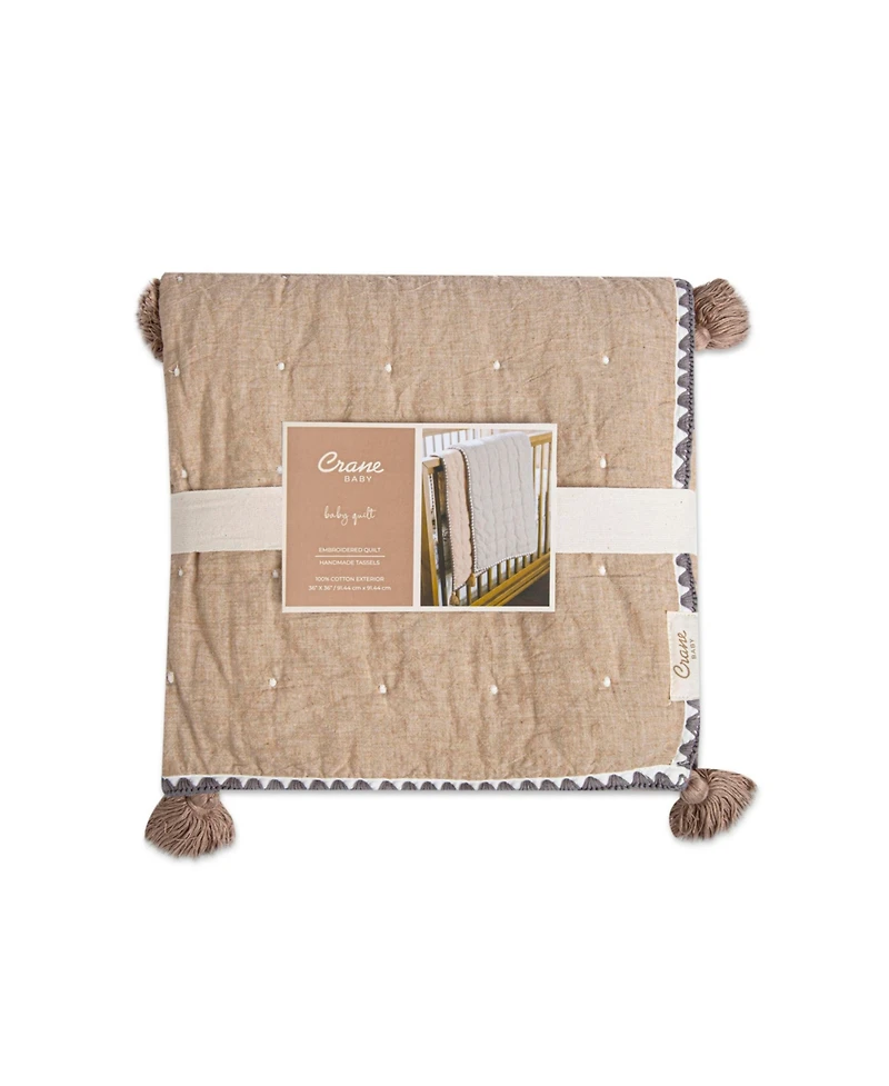 Crane Baby Baby Boys or Baby Girls Ezra Copper Quilted Blanket