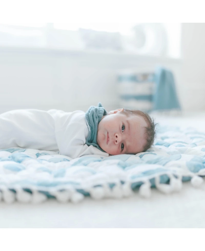Crane Baby Baby Boys Caspian Quilted Round Playmat