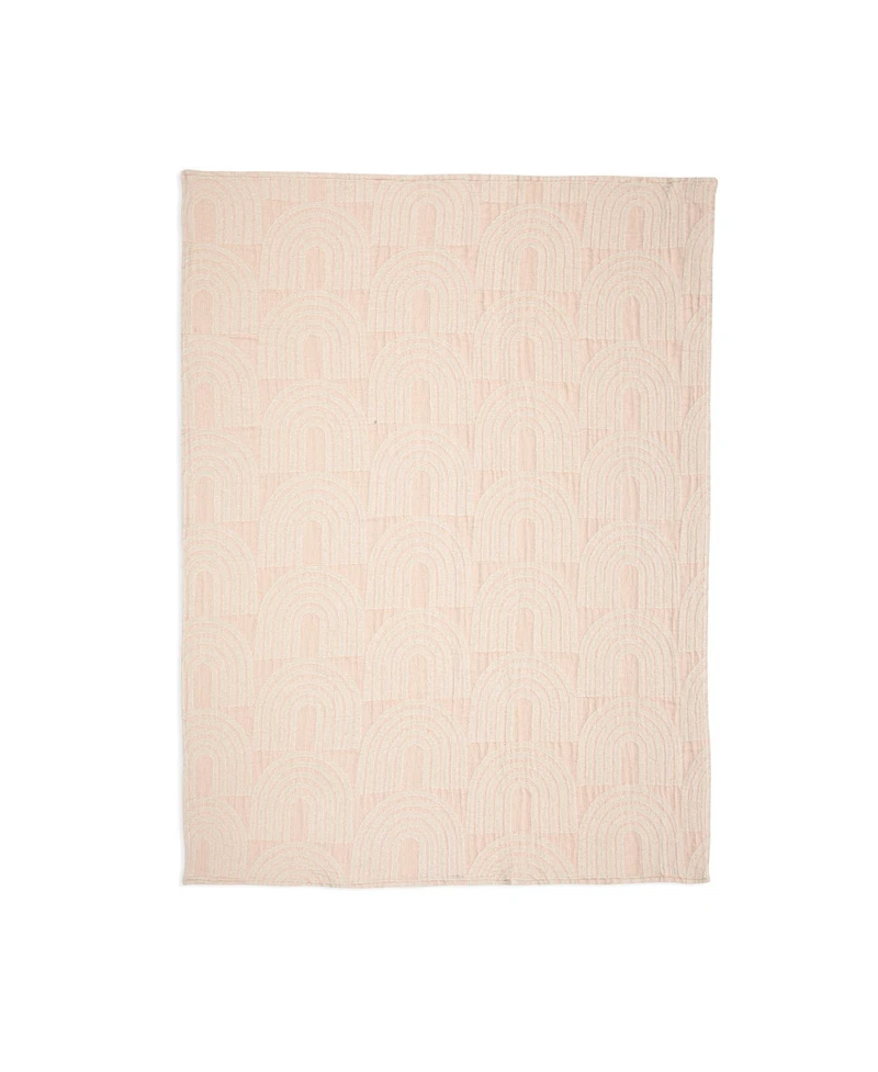 Crane Baby Baby Girls Jacquard Cotton Rainbow Blanket
