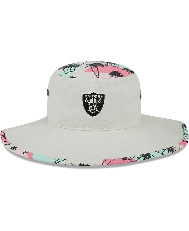 Men's New Era Khaki Las Vegas Raiders Retro Beachin' Bucket Hat