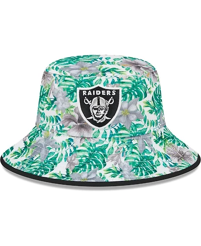 Men's New Era White Las Vegas Raiders Botanical Bucket Hat