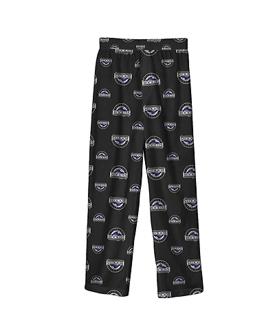 Big Boys and Girls Black Colorado Rockies Team Color Logo Pants