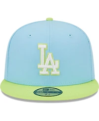 Men's New Era Light Blue, Neon Green Los Angeles Dodgers Spring Color Two-Tone 59FIFTY Fitted Hat