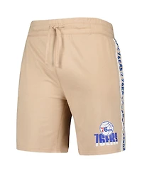 Men's Concepts Sport Tan Philadelphia 76ers Team Stripe Shorts