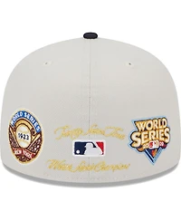 Men's New Era Gray, Navy New York Yankees World Class Back Patch 59FIFTY Fitted Hat