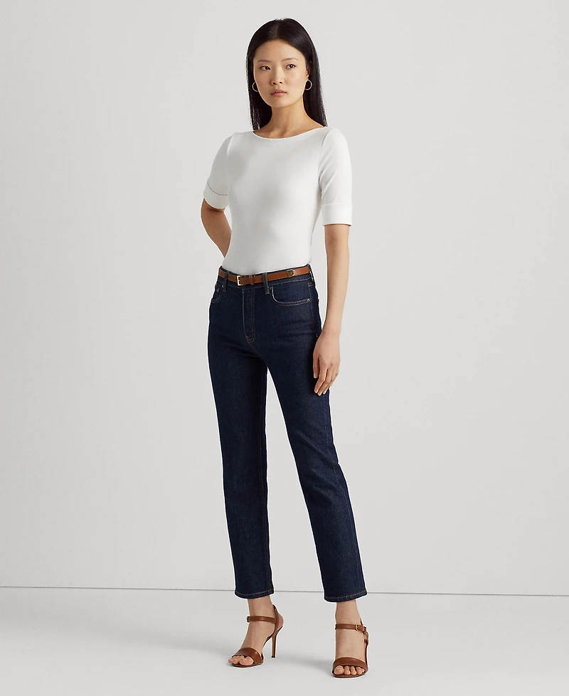 Lauren Ralph Petite Stretch Boatneck Top