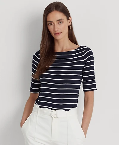 Lauren Ralph Striped Boatneck Top