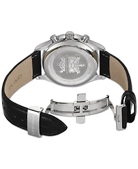 Certina Men's Swiss Chronograph Ds-8 Moon Phase Black Leather Strap Watch 42mm