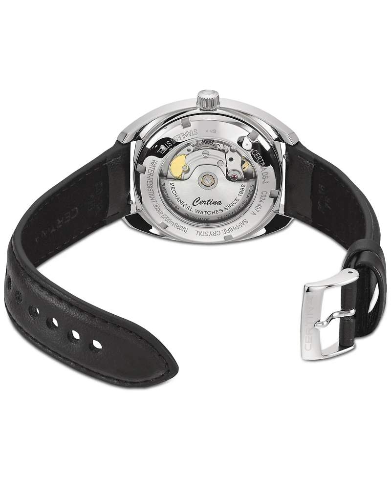 Certina Men's Swiss Automatic Ds-2 Black Synthetic Strap Watch 40mm