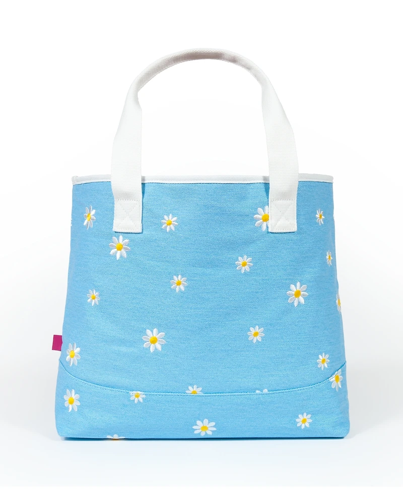Shady Lady Daisy Extra Large, 100% Cotton Canvas Carryall Tote Bag