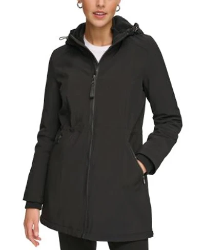 Calvin Klein Womens Hooded Faux Fur Lined Anorak Raincoat P Xxs Xxl