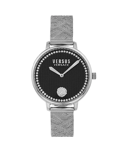 Versus Versace Women's Two-Hand Quartz La Villette Silver-Tone Stainless Steel Bracelet 36mm