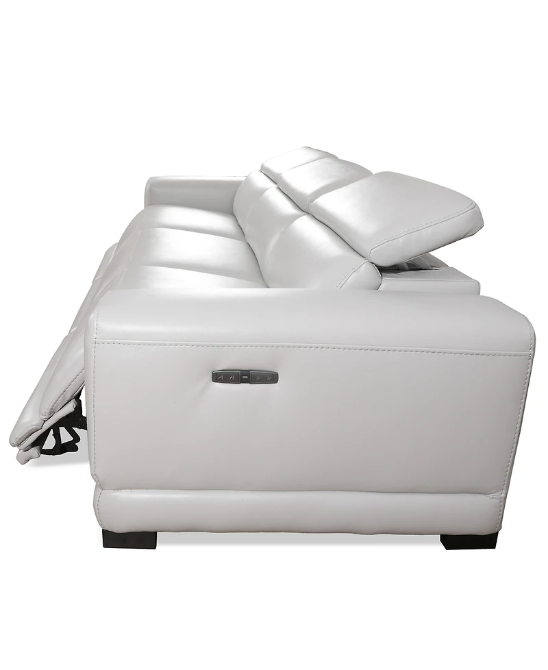 Closeout! Krofton 3-Pc. Beyond Leather Fabric Sofa with 3 Power Motion Recliners, Created for Macy's