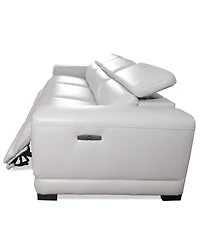 Closeout! Krofton 3-Pc. Beyond Leather Fabric Sofa with 3 Power Motion Recliners, Created for Macy's