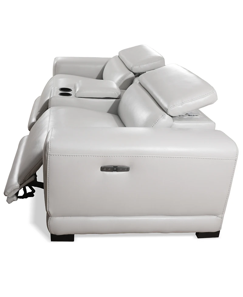 Closeout! Krofton 3-Pc. Beyond Leather Fabric Sofa with 2 Power Motion Recliners and 1 Console, Created for Macy's