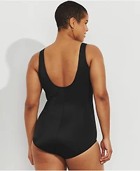 Lands' End Plus Tummy Control Chlorine Resistant Soft Cup Tugless One Piece Swimsuit