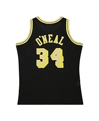 Men's Mitchell & Ness Shaquille O'Neal Black Los Angeles Lakers Swingman Sidewalk Sketch Jersey