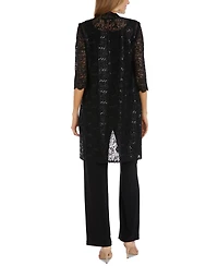 R & M Richards Petite 3-Pc. Sequined-Lace Jacket, Top Pants