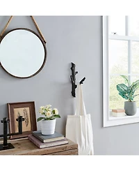 Danya B Cast Iron Tree Branch Double 2-Piece Wall Mount Coat Hooks Set