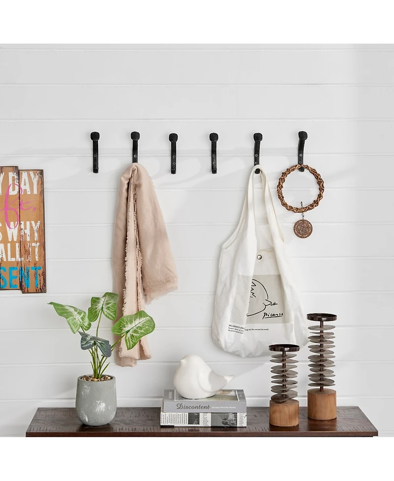 Danya B Cast Iron Railway Spike 6-Piece Wall Mount Hook Set