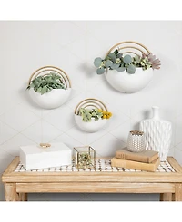 Danya B Crescent 3-Piece Metal Wall Planter Set