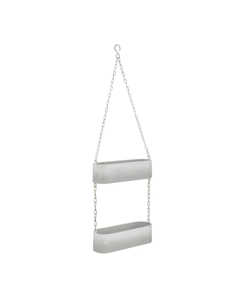 Danya B Two-Tier Hanging Metal Trough Wall Planter